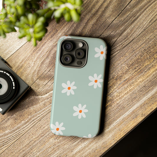 Coque Iphone MagSafe ( green cute ilustrated flower)